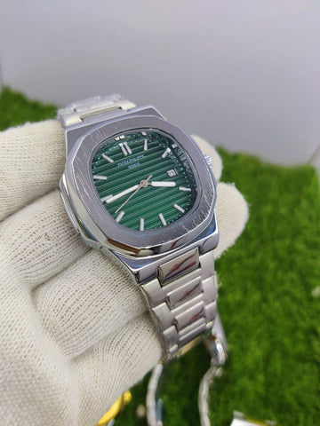 Patek Philippe Nautilus Style Watch – Green Blue Steel Bracelet