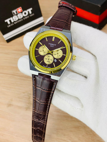 Tissot PRX Chronograph Style Watch – 4 Dial Variants Leather Strap Gift Box