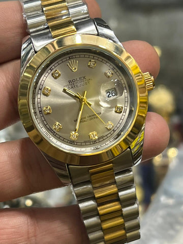 Rolex Datejust Style Watch – Diamond Dial Date Adjust 6 Variants