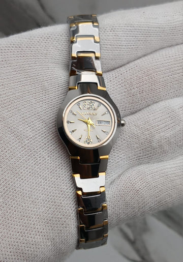 Kanhao & Seastar Original Stone Ladies Watch – Two-Tone Black Gold Ceramic