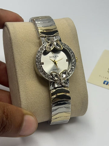 Butterfly Crystal Bezel Ladies Watch – Teal & Silver