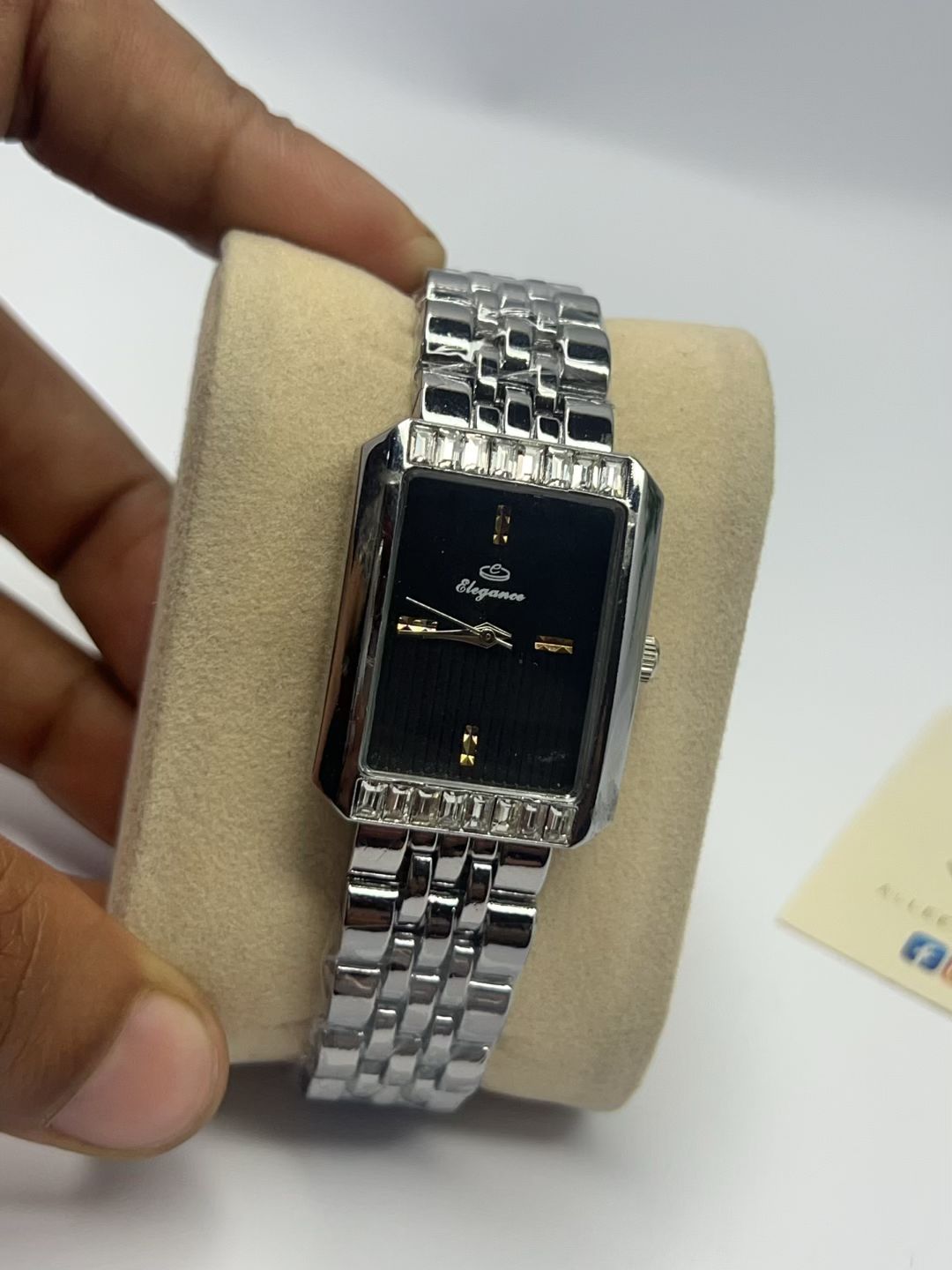 Elegance Crystal Baguette Ladies Watch – Silver Bracelet