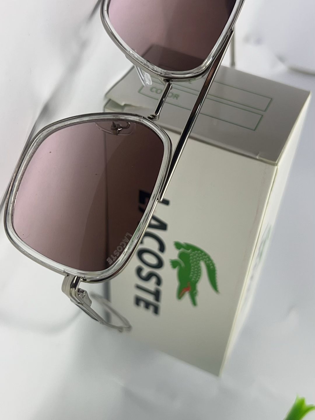 Alleerans Croc Double-Bridge Aviator Sunglasses – Gradient Rose Brown