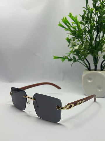 Alleerans GoldFrame Oversized Aviator Sunglasses – Gradient Grey