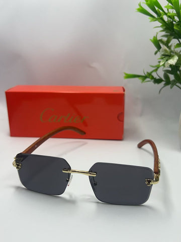 Black Shade Rimless Luxury Sunglasses – Panther Edition