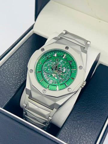 Diamond Cut Hublot Watch - Black Dial Side