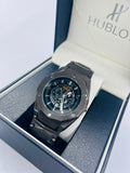 Diamond Cut Hublot Watch - White Dial Side