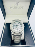 Diamond Cut Hublot Watch - Green Dial Side