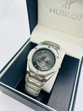 Diamond Cut Hublot Watch - Green Dial