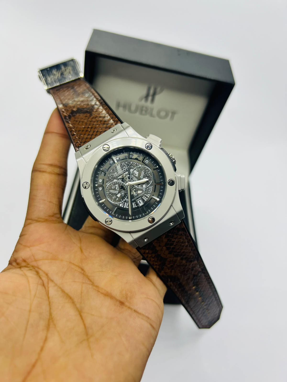 Hublot Snake Style Watch - Brown Strap with Box