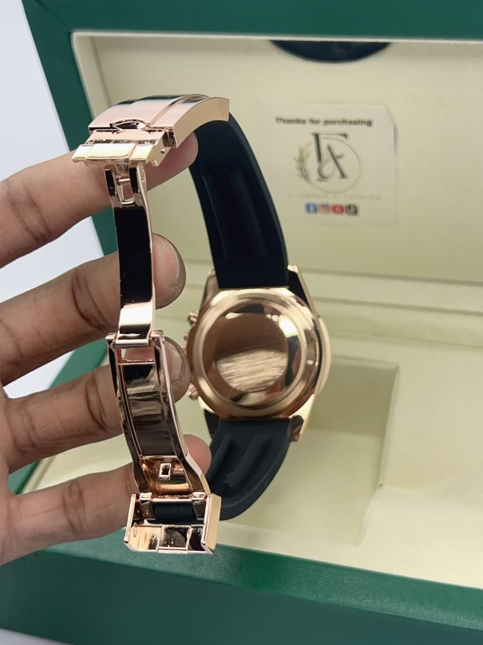 Rolex Daytona Rainbow - Rose Gold Black Dial Front