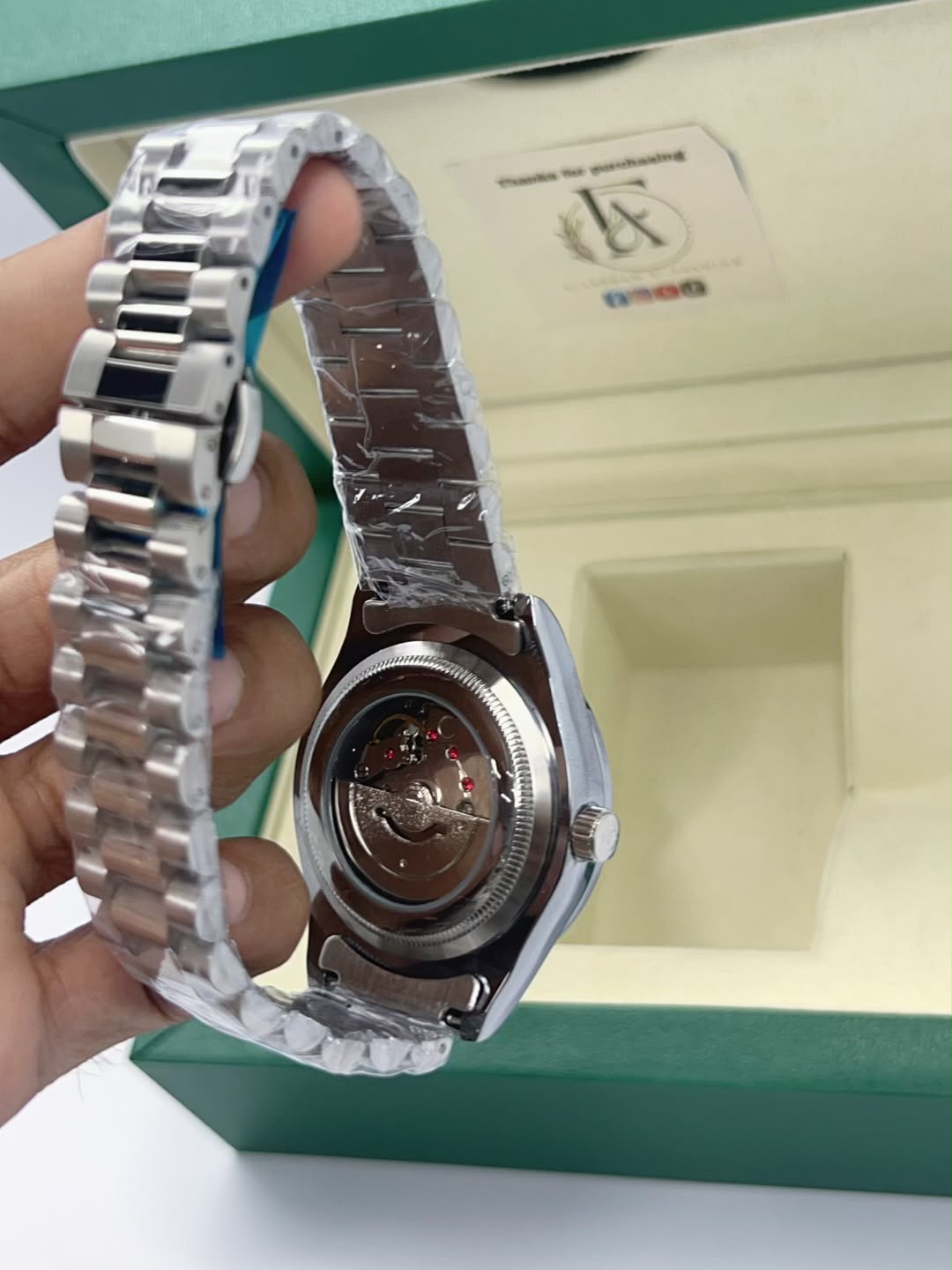 Rolex Datejust Semi-Automatic - Skeleton Case Back View