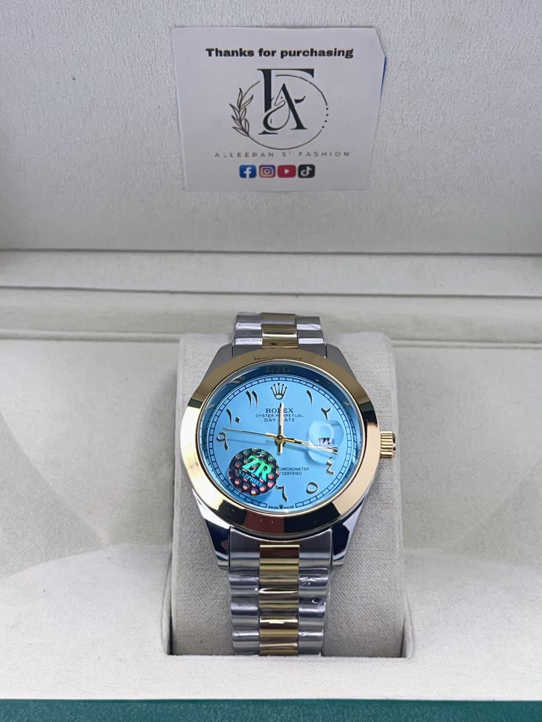 Rolex Day-Date Ice Blue - Roman Numeral Dial Angle View