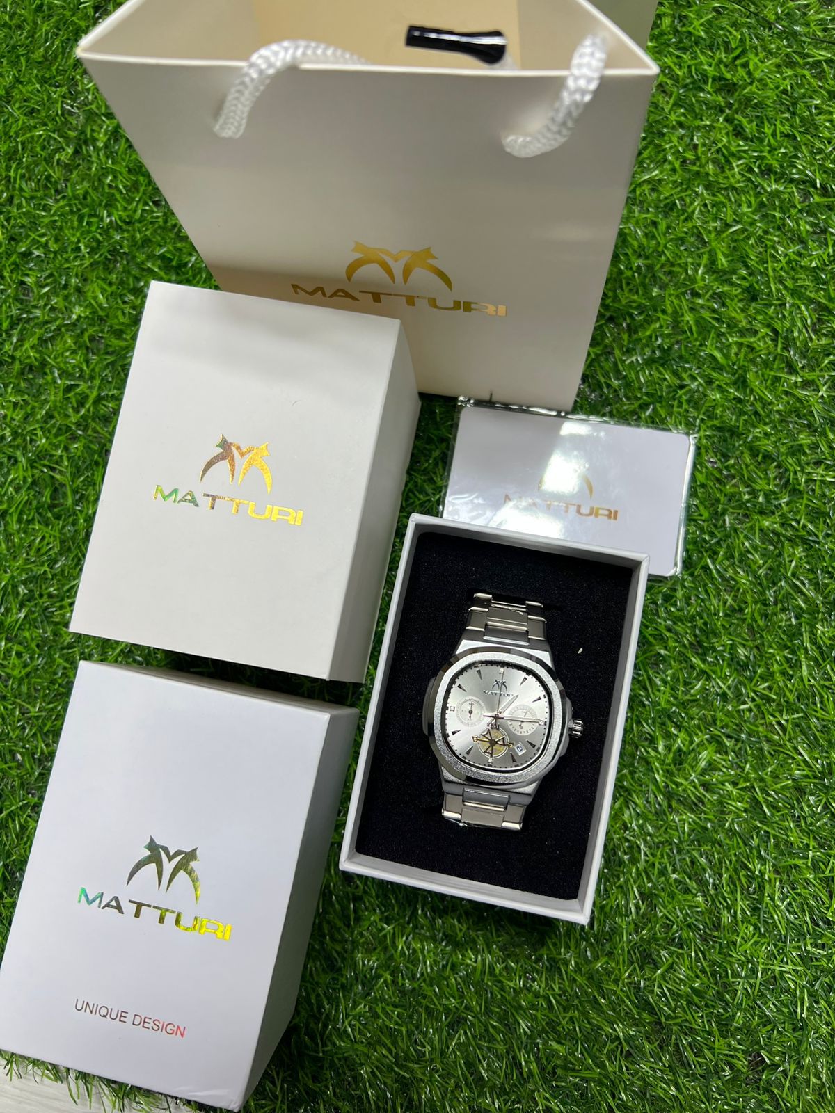 Matturi Chronograph - Silver Two-Tone Side View