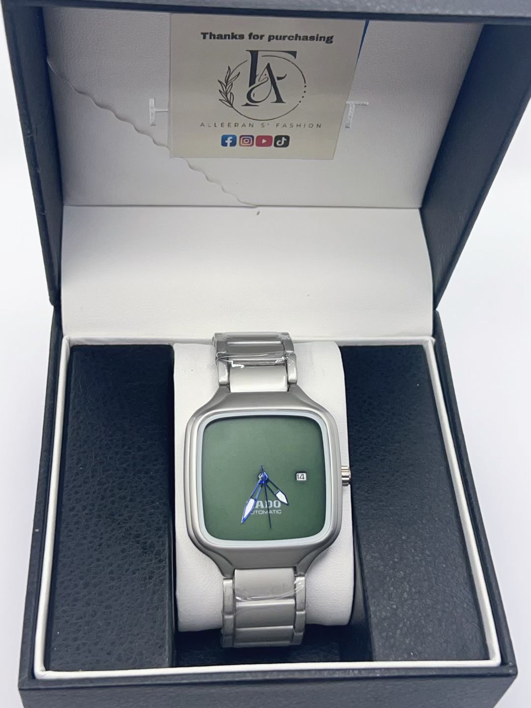 Rado Automatic - Black Case Olive Green Dial in Gift Box
