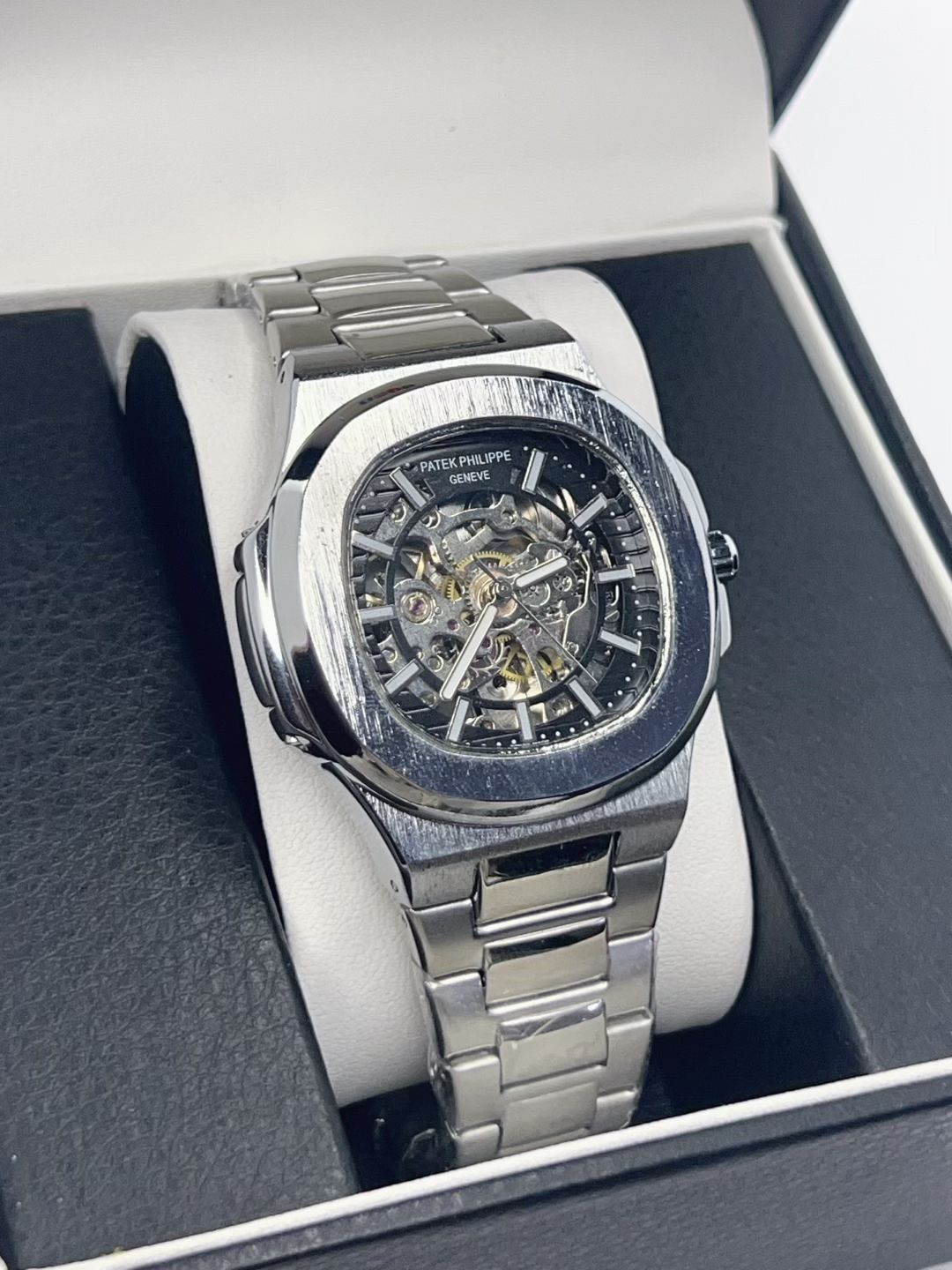 Patek Philippe Nautilus - Black Skeleton Dial Close Up