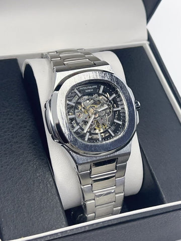 Patek Philippe Nautilus - Black Skeleton Dial Close Up