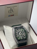 Denvosi Iced Out - Blue Dial Silver Case in Gift Box (Angle 2)