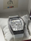 Denvosi Iced Out - Brown Dial Silver Case in Gift Box