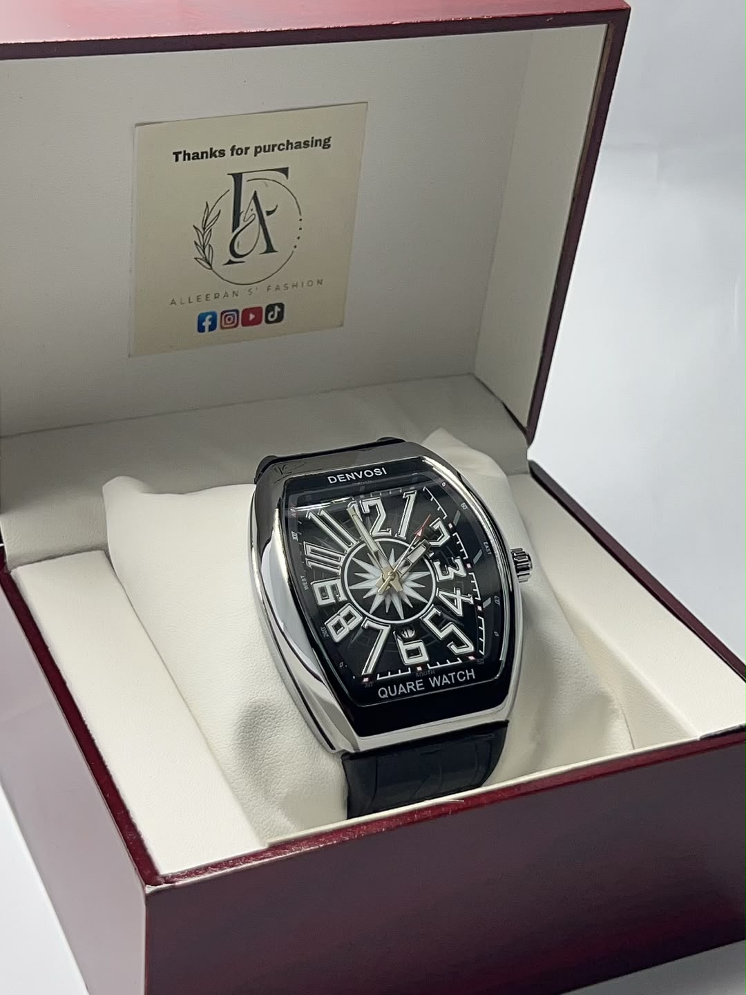 Denvosi Vanguard - Brown Dial Silver Case in Gift Box (Angle 1)